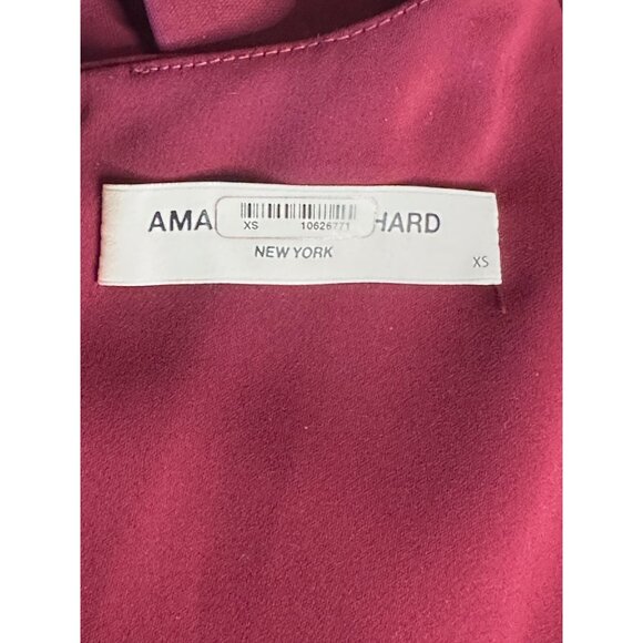 Amanda Uprichard Baldwin Dress in Burgundy XSmall Womens Long Sleeve Mini - Picture 10 of 15